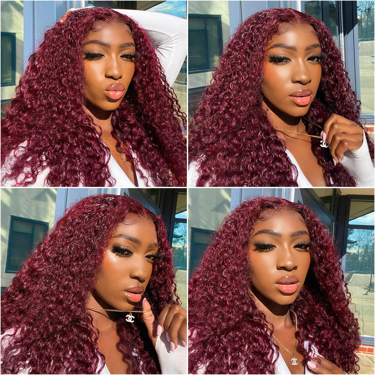 99j curly lace front wig