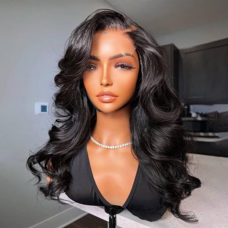 barrel curls new body wave mid length glueless wig