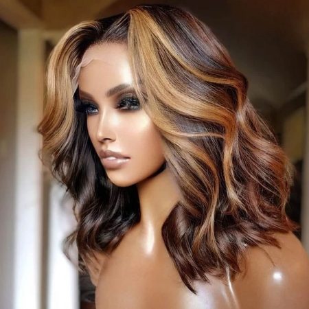 honey blonde bob wig body wave (3)