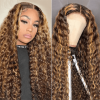 honey blonde deep wave wig