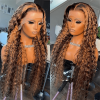 honey blonde deep wave wig