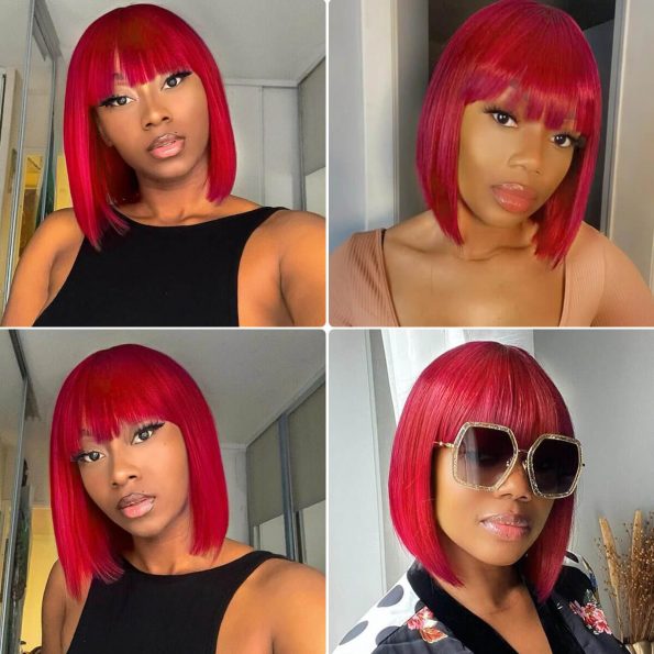 red bob wig with bang (1)