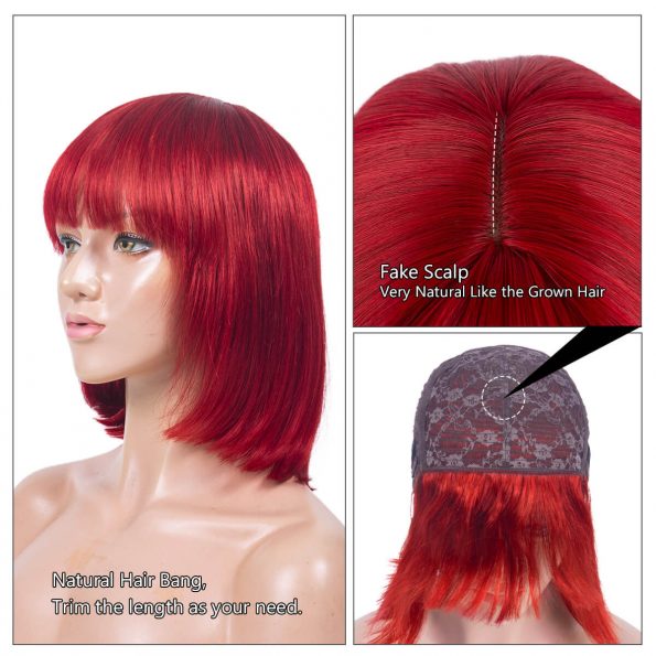 red bob wig with bang (2)