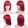 red bob wig with bangs