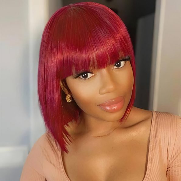 red bob wig with bang (5)