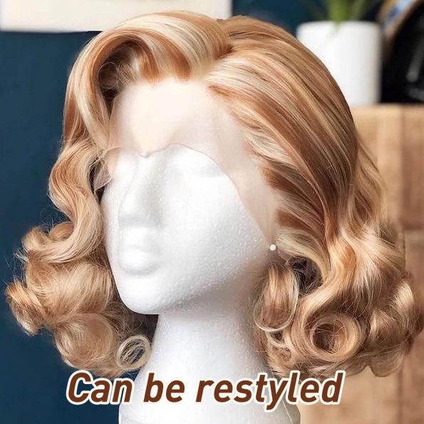 blonde highlight bob wig style