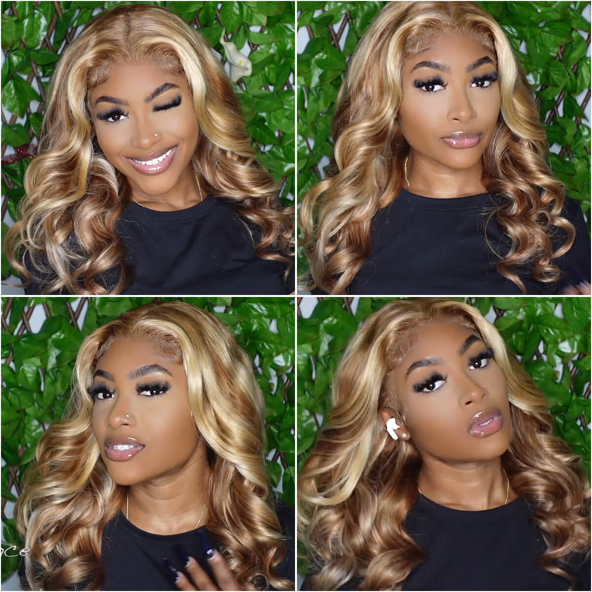 blonde highlight human hair wigs