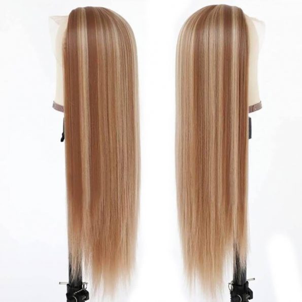 blonde highlight wig straight