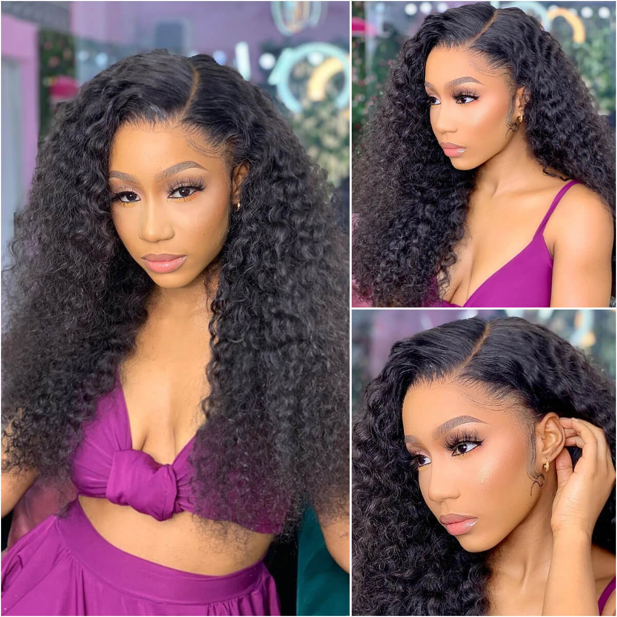 5x5 curly glueless wig