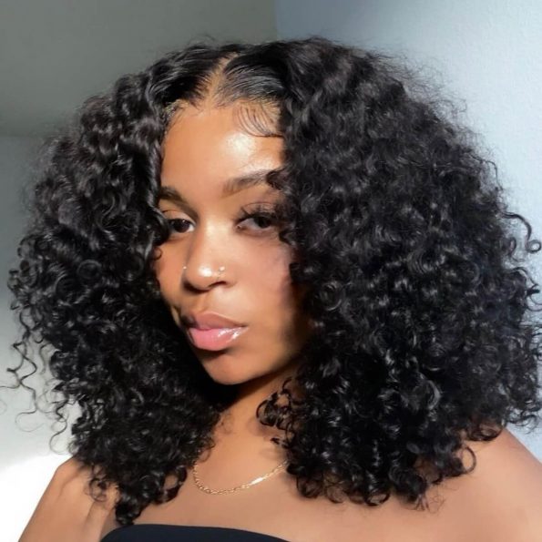 bouncy deep curly glueless wig