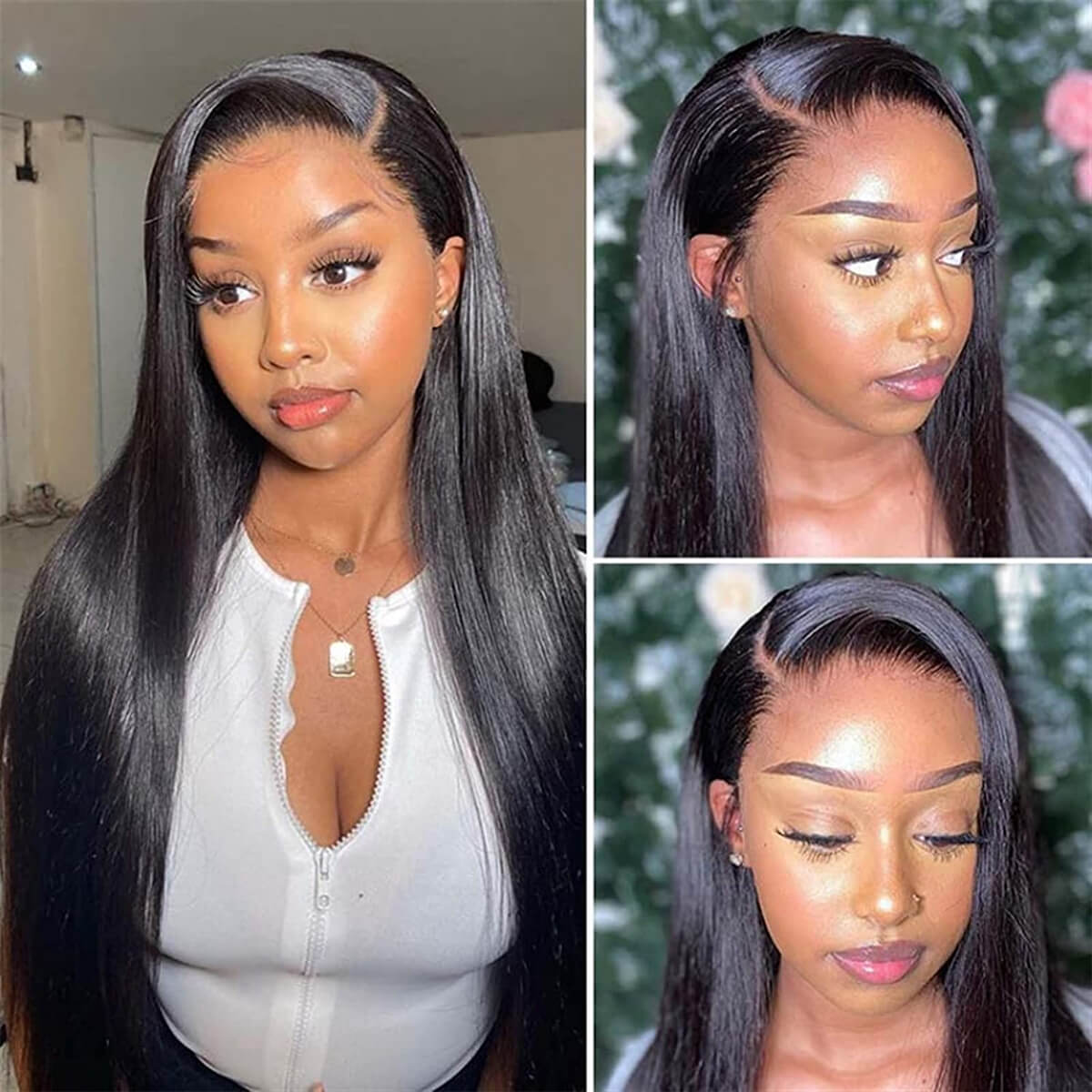 straight lace front wig glueless wig