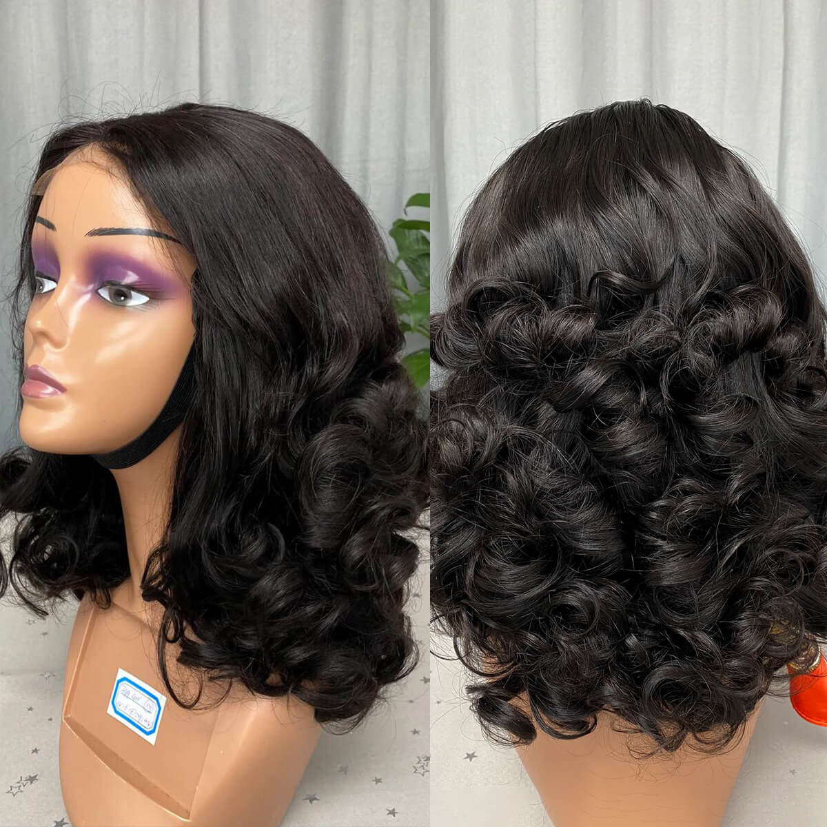 super double drawn bouncy curly hair glueless wig (3)