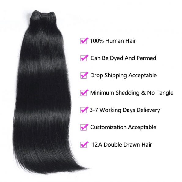 straight double drawn hair weft (3)