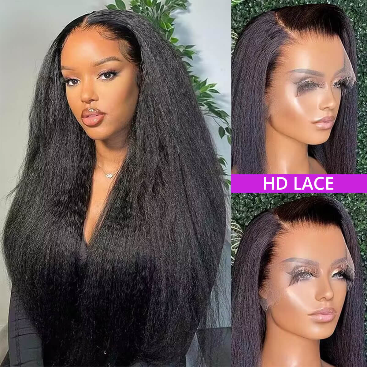 kinky straight hd lace wig