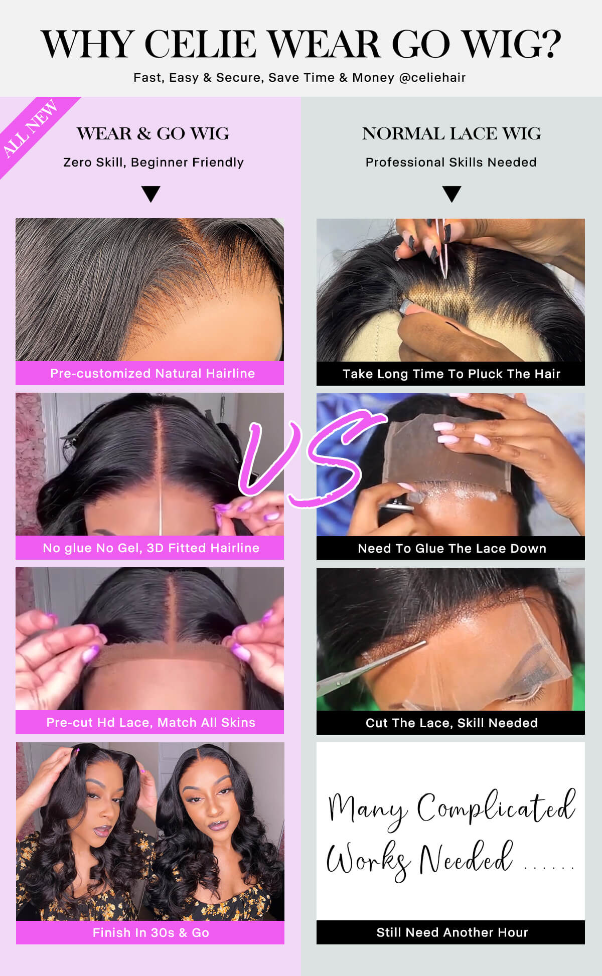 celie wear go wig vs normal lace wig