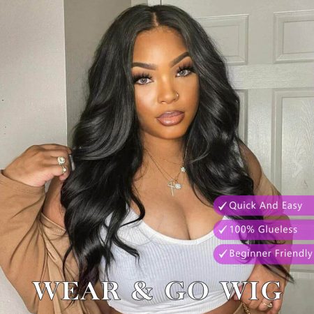 pre-cut body wave glueless wear go wig