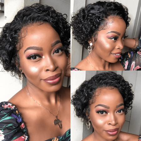 slick back water curly glueless wig