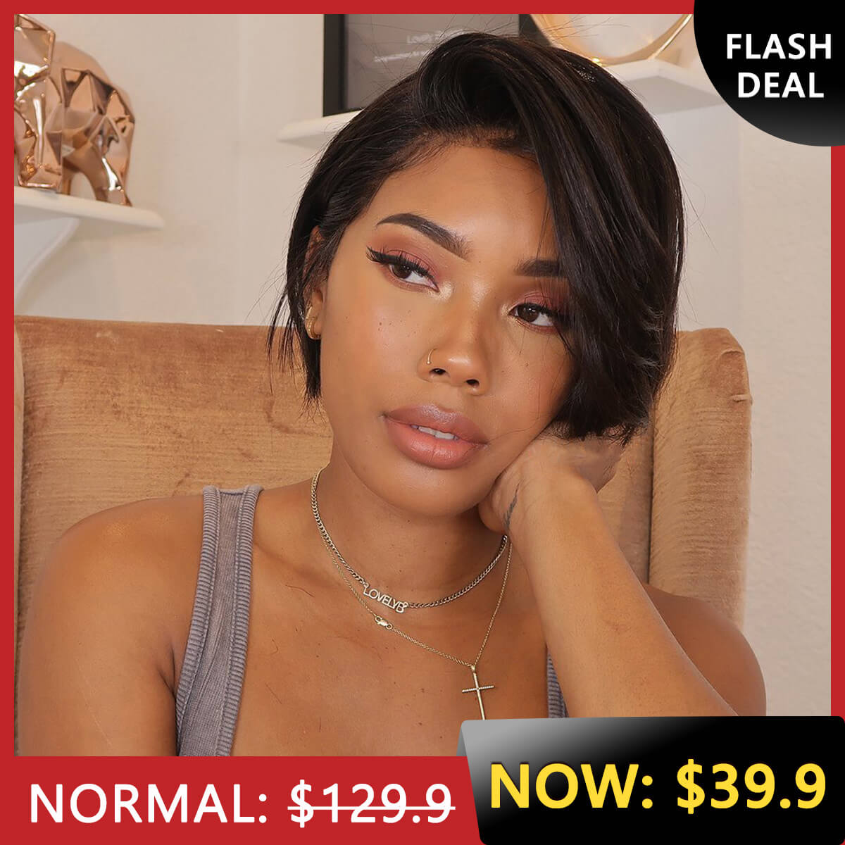 special offer pixie cut straight wig