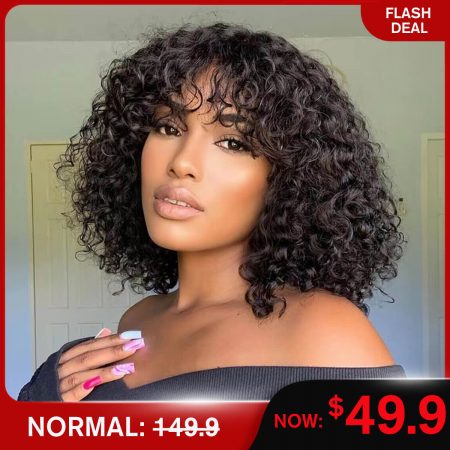 water wave wig with bang special offer