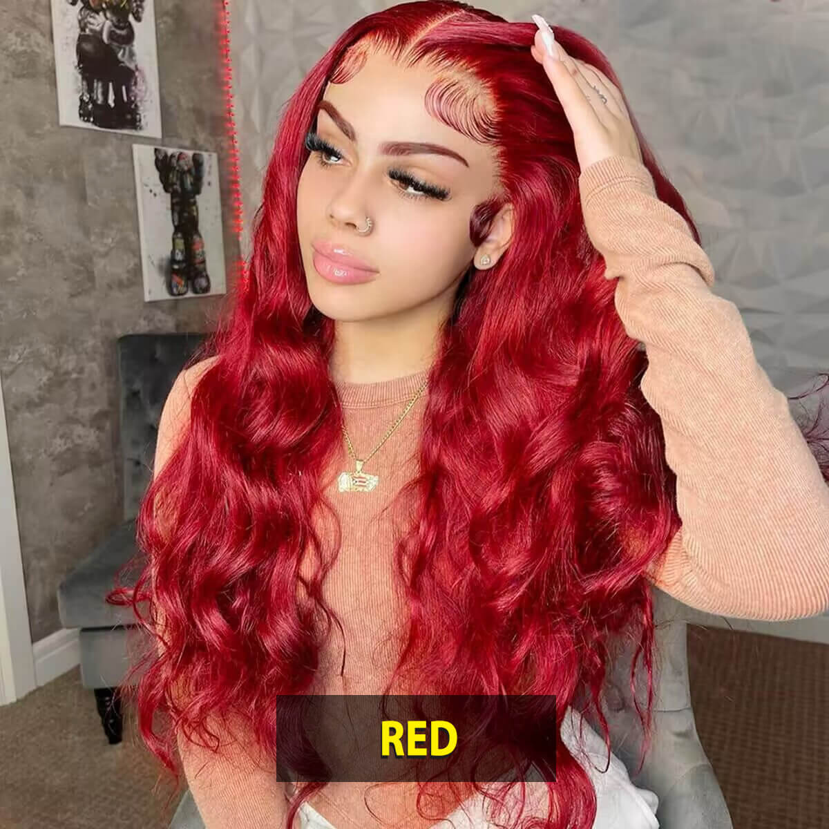 buy 1 get 1 free red body wave wig (1)