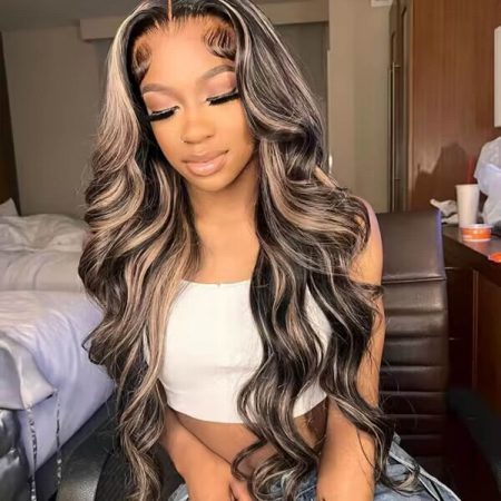 balayage highlight body wave hd lace wig (2)