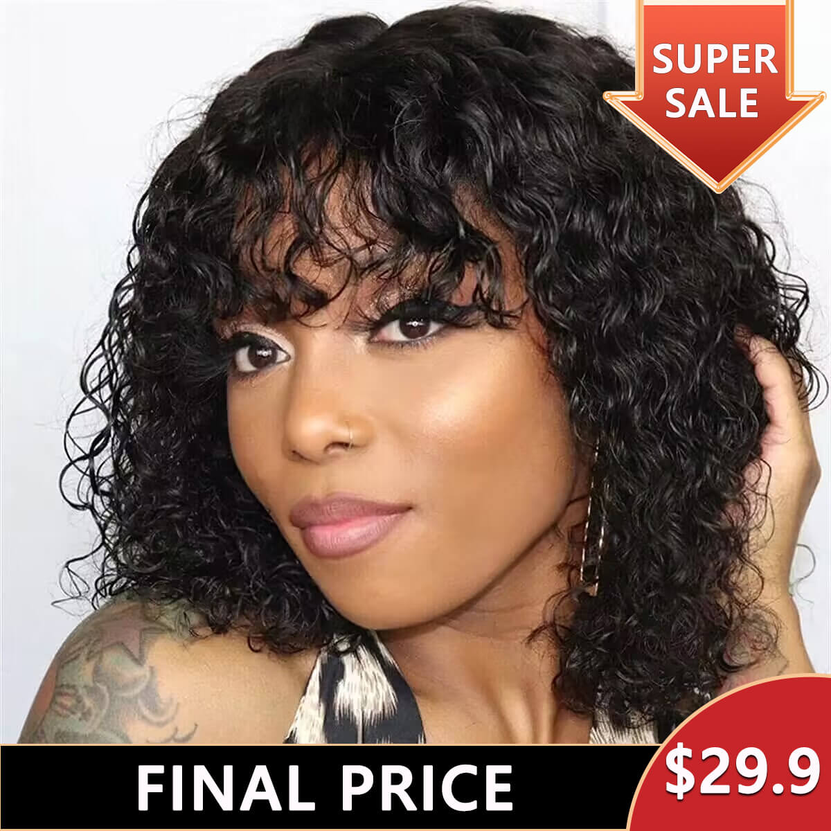 short water wig with bang sale pic