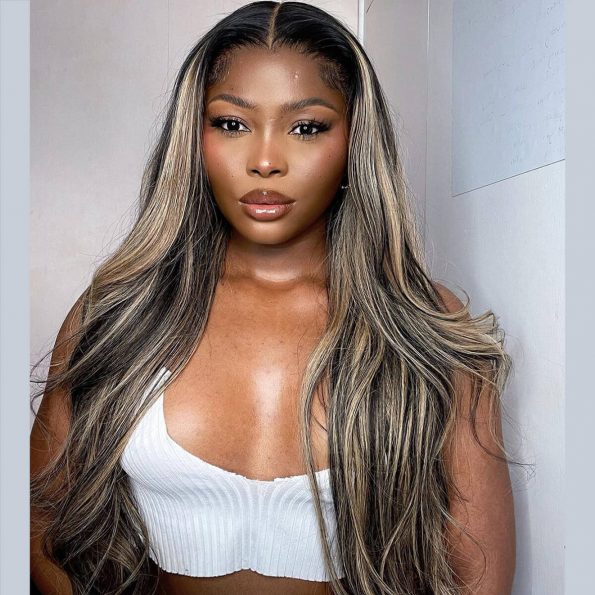 Balayage highlight straight wig (1)
