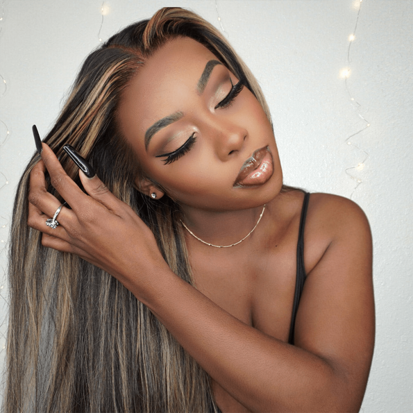 Balayage highlight straight wig (1)