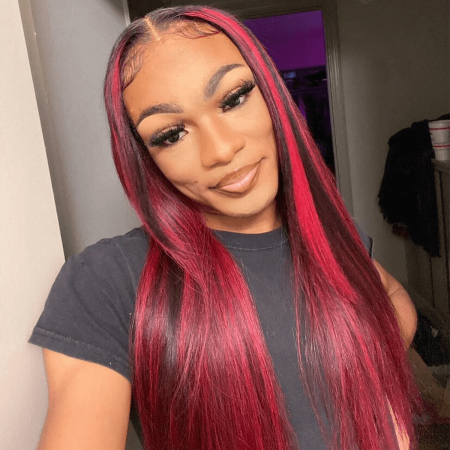 Dark Burgundy With Red Highlights straight hd lace wig (2)