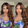 ombre brown highlight hd lace wig (2)