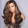 ombre highlight brown wigs with dark roots (2)