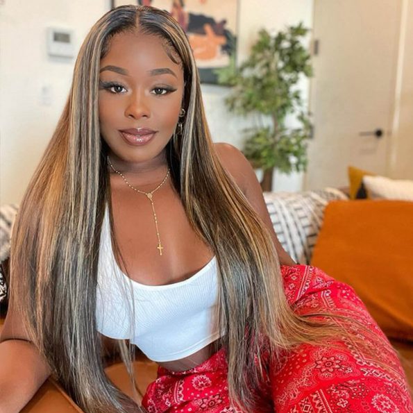 balayage highlight straight wig