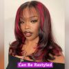 dark burgundy straight hd lace wig