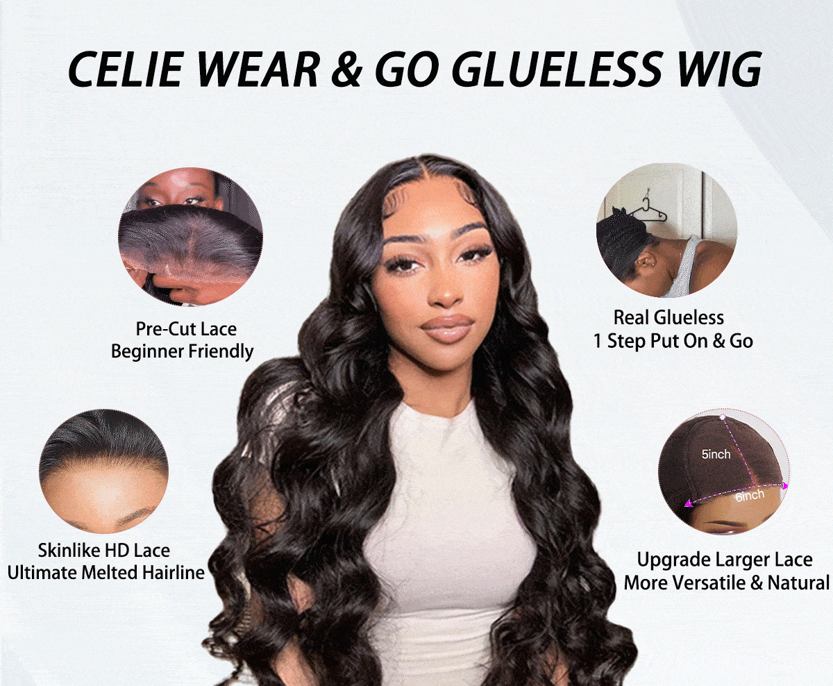 celie glueless wear go wig
