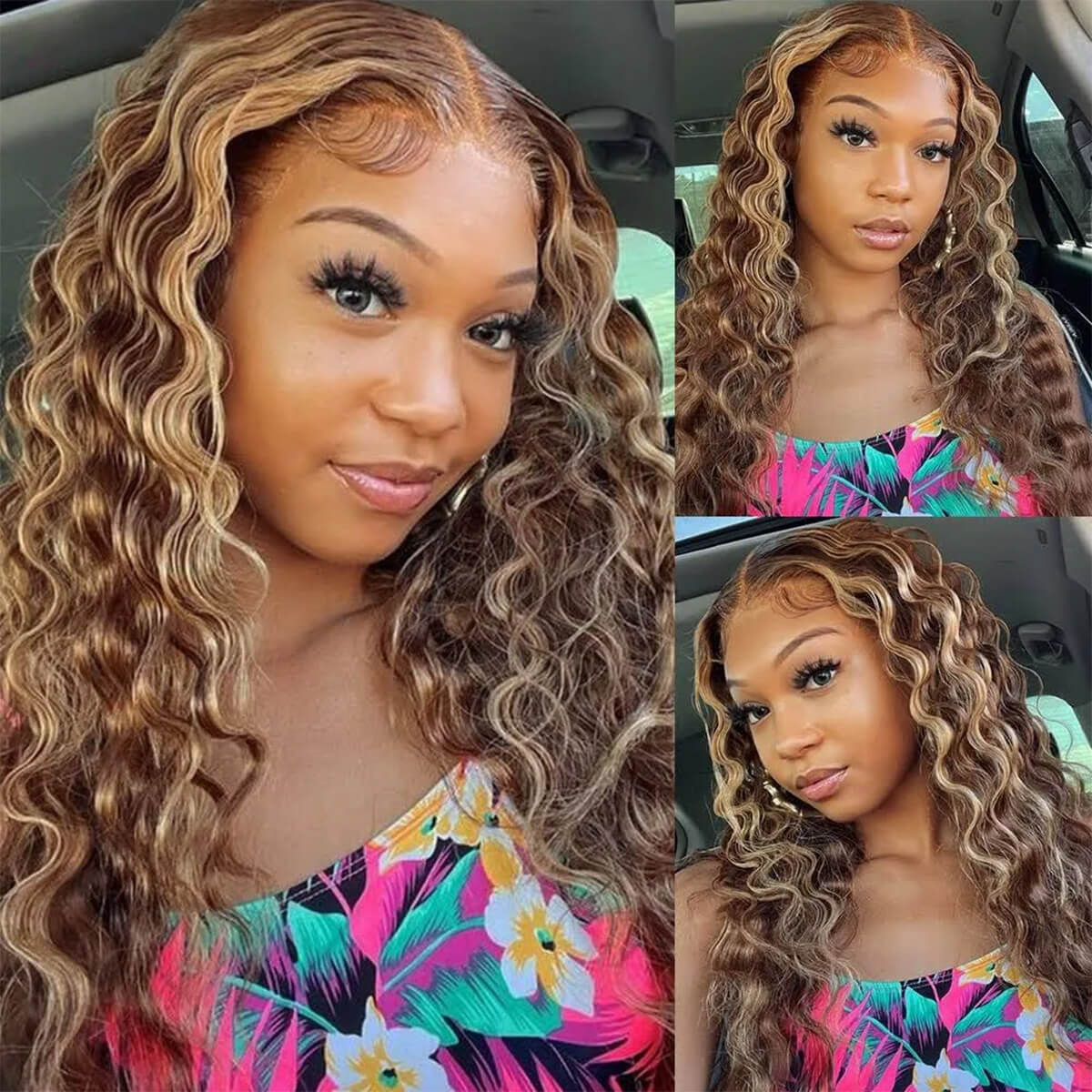 honey blonde loose deep wave