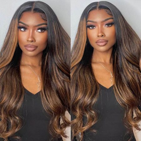 ombre brown highlight hd lace wig (2)