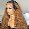 ombre curly human hair wig