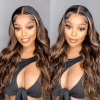 ombre highlight honey blonde body wave lace front wig (2)