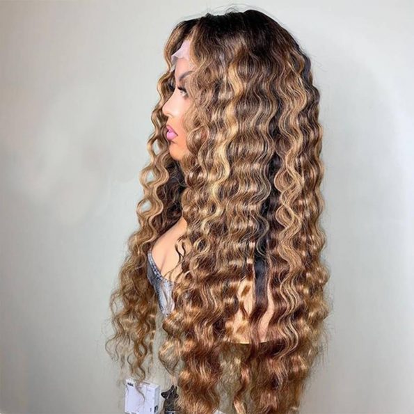 ombre highlight honey blonde loose deep wave wig (2)