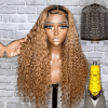 ombre honey blonde lace frontal wig water wave (2)