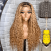 ombre honey blonde lace frontal wig water wave (2)