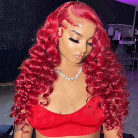red loose deep wave wig (3)
