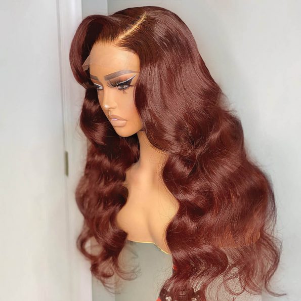 reddish brown body wave hd lace wig (2)