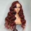 reddish brown body wave hd lace wig