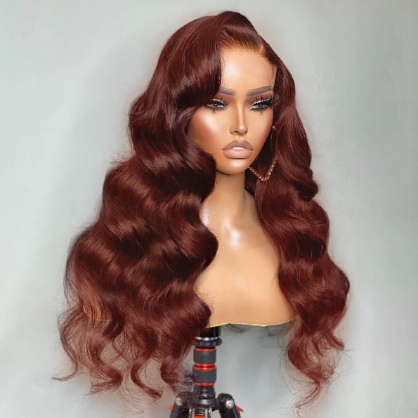 reddish brown body wave hd lace wig (3)