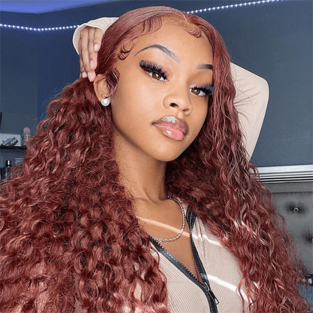 reddish brown deep wave frontal wig (1)