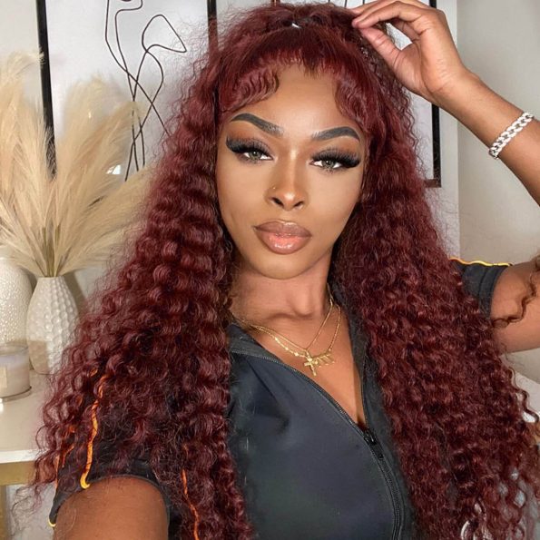 reddish brown deep wave lace front wig (3)