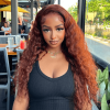 reddish water wave lace front wig (2)