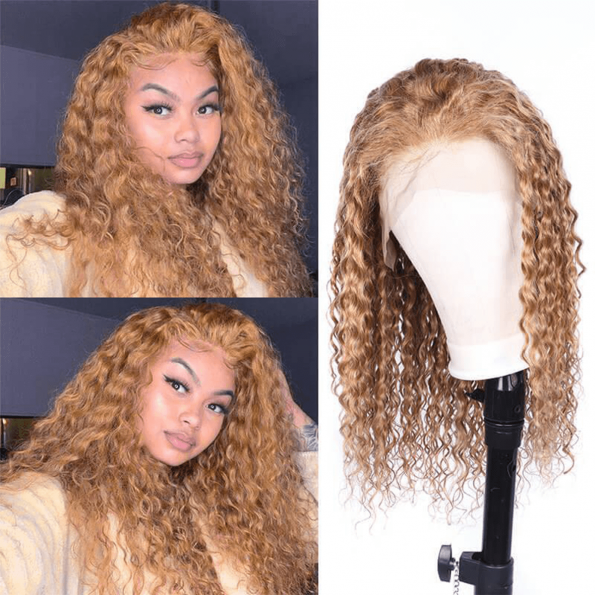water wave honey blonde lace wig (5)