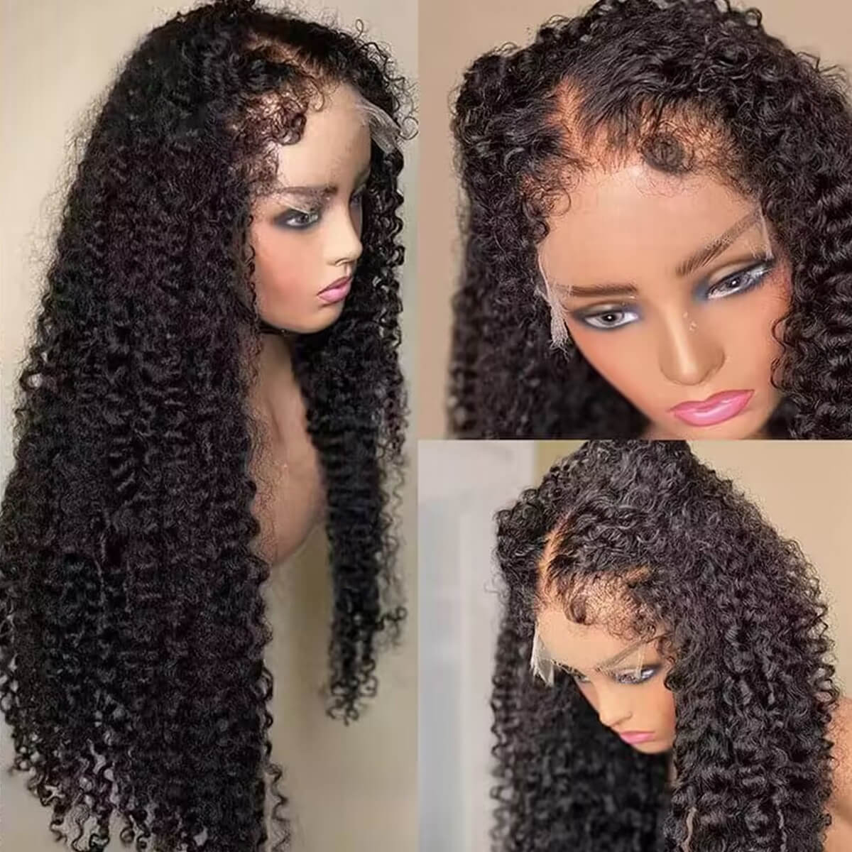 curly 4c hairline glueless wig (1)